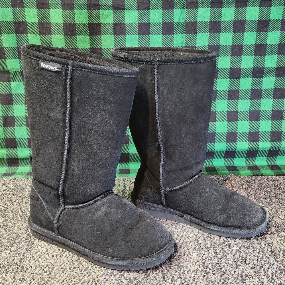 Bearpaw Black Calf-Height Boots – Women’s 6, Cozy UGG-Style